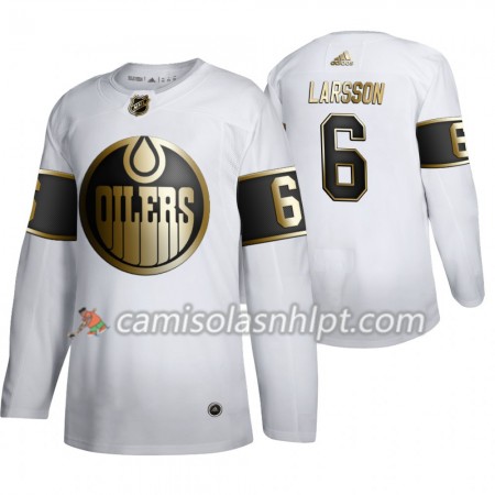 Camisola Edmonton Oilers Adam Larsson 6 Adidas 2019-2020 Golden Edition Branco Authentic - Homem